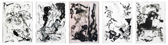 rob smit,Rob Smit, 5 tekeningen 500x120 cm ( 1984 )